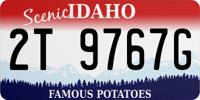 ID license plate 2T9767G