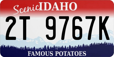 ID license plate 2T9767K