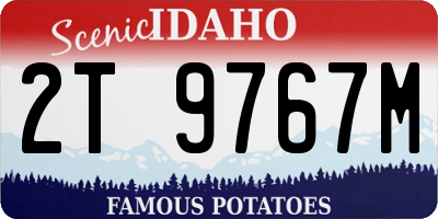 ID license plate 2T9767M