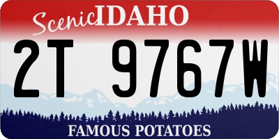 ID license plate 2T9767W