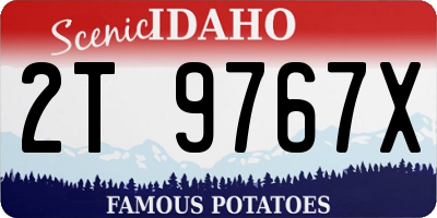 ID license plate 2T9767X