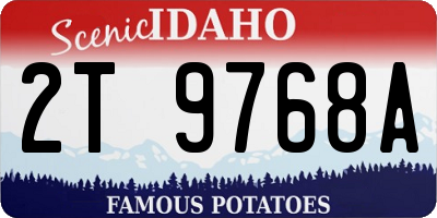 ID license plate 2T9768A