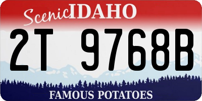 ID license plate 2T9768B