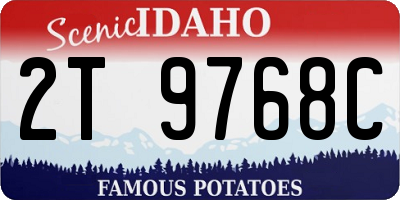 ID license plate 2T9768C
