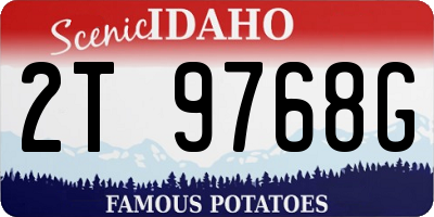 ID license plate 2T9768G