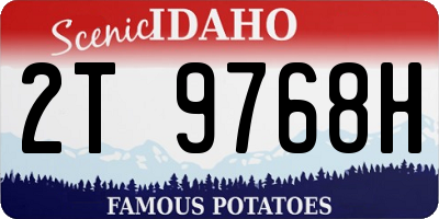 ID license plate 2T9768H