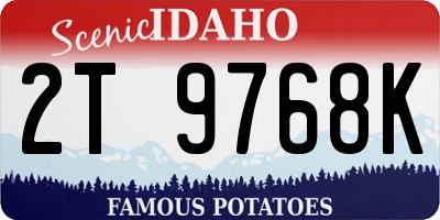 ID license plate 2T9768K