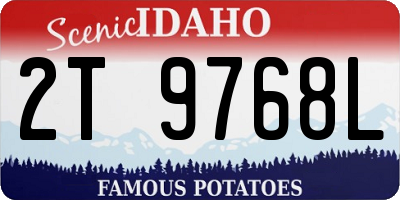ID license plate 2T9768L