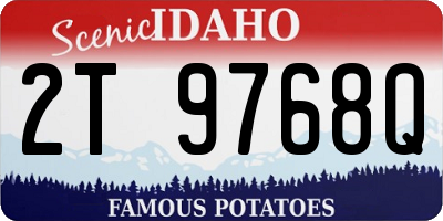 ID license plate 2T9768Q