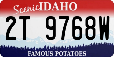 ID license plate 2T9768W