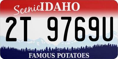 ID license plate 2T9769U