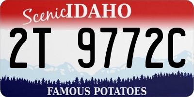 ID license plate 2T9772C