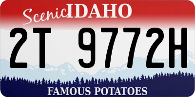 ID license plate 2T9772H