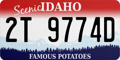 ID license plate 2T9774D