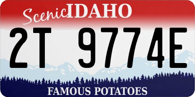 ID license plate 2T9774E