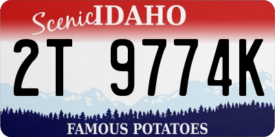 ID license plate 2T9774K