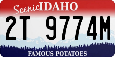 ID license plate 2T9774M