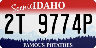 ID license plate 2T9774P