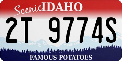 ID license plate 2T9774S