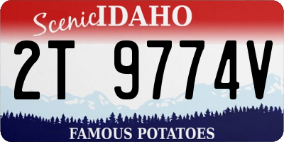 ID license plate 2T9774V