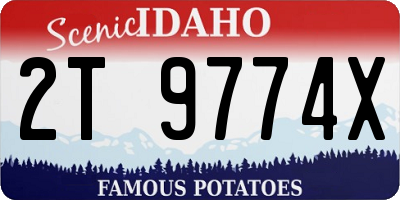 ID license plate 2T9774X