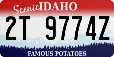 ID license plate 2T9774Z