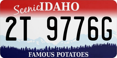 ID license plate 2T9776G