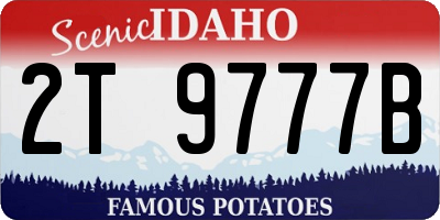 ID license plate 2T9777B