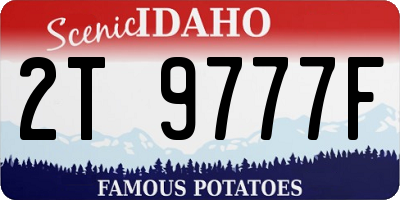 ID license plate 2T9777F