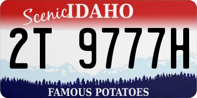 ID license plate 2T9777H