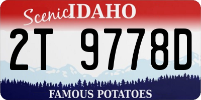 ID license plate 2T9778D