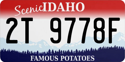 ID license plate 2T9778F