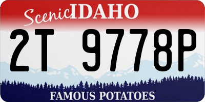 ID license plate 2T9778P