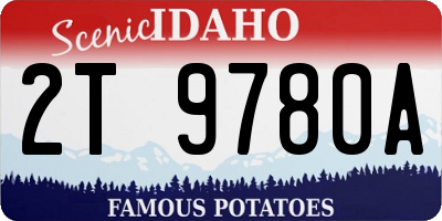 ID license plate 2T9780A