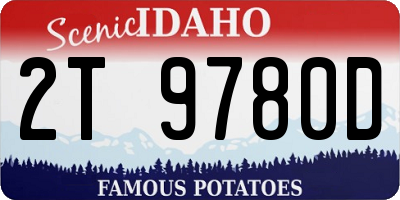 ID license plate 2T9780D