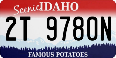 ID license plate 2T9780N