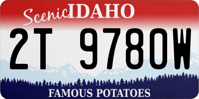 ID license plate 2T9780W