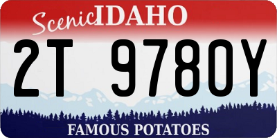 ID license plate 2T9780Y