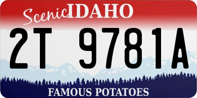 ID license plate 2T9781A