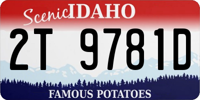 ID license plate 2T9781D