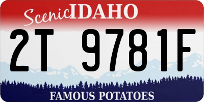 ID license plate 2T9781F