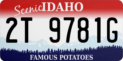 ID license plate 2T9781G