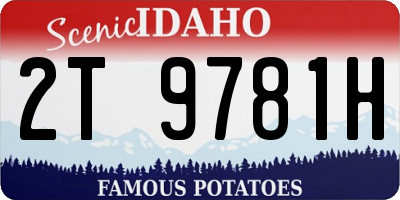 ID license plate 2T9781H