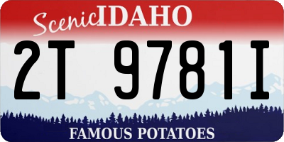 ID license plate 2T9781I