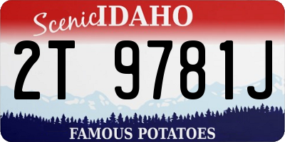 ID license plate 2T9781J