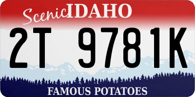 ID license plate 2T9781K