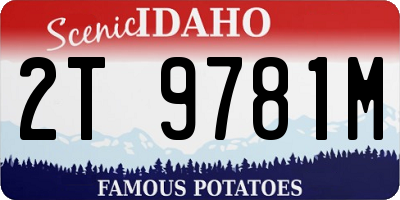 ID license plate 2T9781M