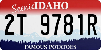 ID license plate 2T9781R