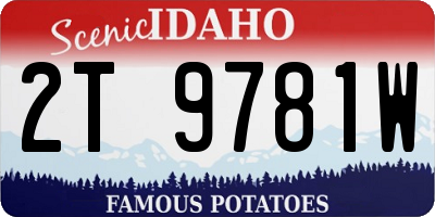 ID license plate 2T9781W