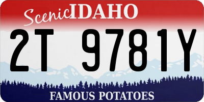 ID license plate 2T9781Y